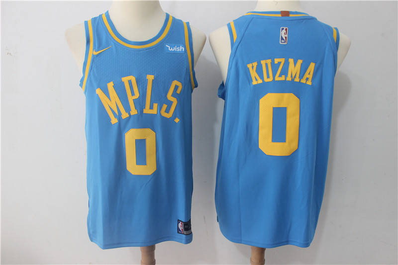 Men Los Angeles Lakers 0 Kuzma Blue Game Nike NBA Jerseys